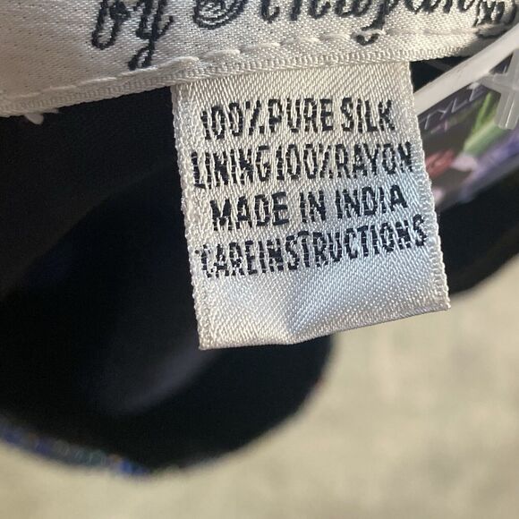 Elegance by Anujan Top Womens XL Black Vintage Sparkly Formal Silk Sequin - Picture 6 of 10